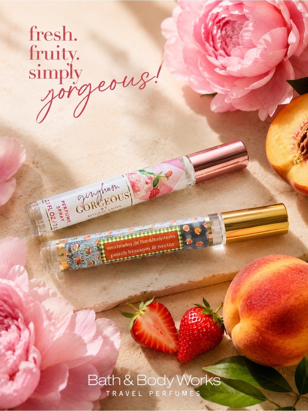 Bath & Body Works Perfume Vera Bradley Peach Blossom & Nectar + Gingham Gorgeous